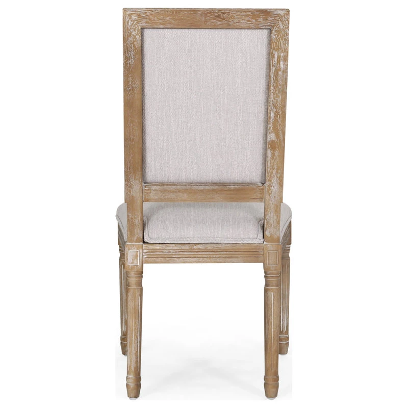 GDFStudio Amy French Country Wood Upholstered Dining Chair, Set Of 2, Light Gray/Natural 11 GDFStudio Amy French Country Wood Upholstered Dining Chair, Set Of 2, Light Gray/Natural - Image 9