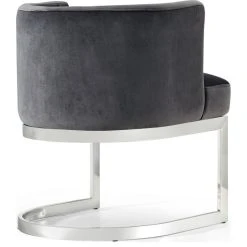 Meridian Furniture Gianna Velvet Dining Chair, Gray, Chrome Base -abbyson shop cac1bf9202741307 3318 w800 h800 b1 p0