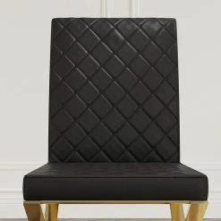 HOMARY Upholstered Black PU Leather Dining Chair Set Of 2 Stainless Steel Leg Gold 22 HOMARY Upholstered Black PU Leather Dining Chair Set Of 2 Stainless Steel Leg Gold -abbyson shop cb812e0c0396e426 3443 w800 h800 b0 p0