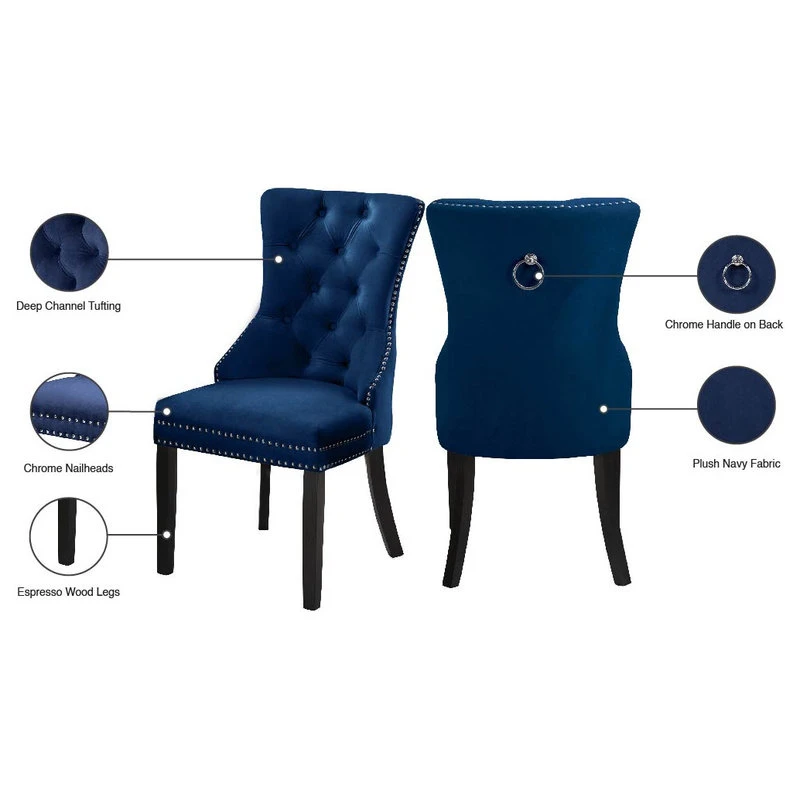 MOD The Monarch Dining Chair, Navy, Velvet Set Of 2 9 MOD The Monarch Dining Chair, Navy, Velvet Set Of 2 - Image 7