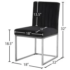 MOD The Dice Dining Chair, Black, Velvet, Chrome Base, Set Of 2 -abbyson shop ccd1ad21027411d4 0766 w800 h800 b1 p0