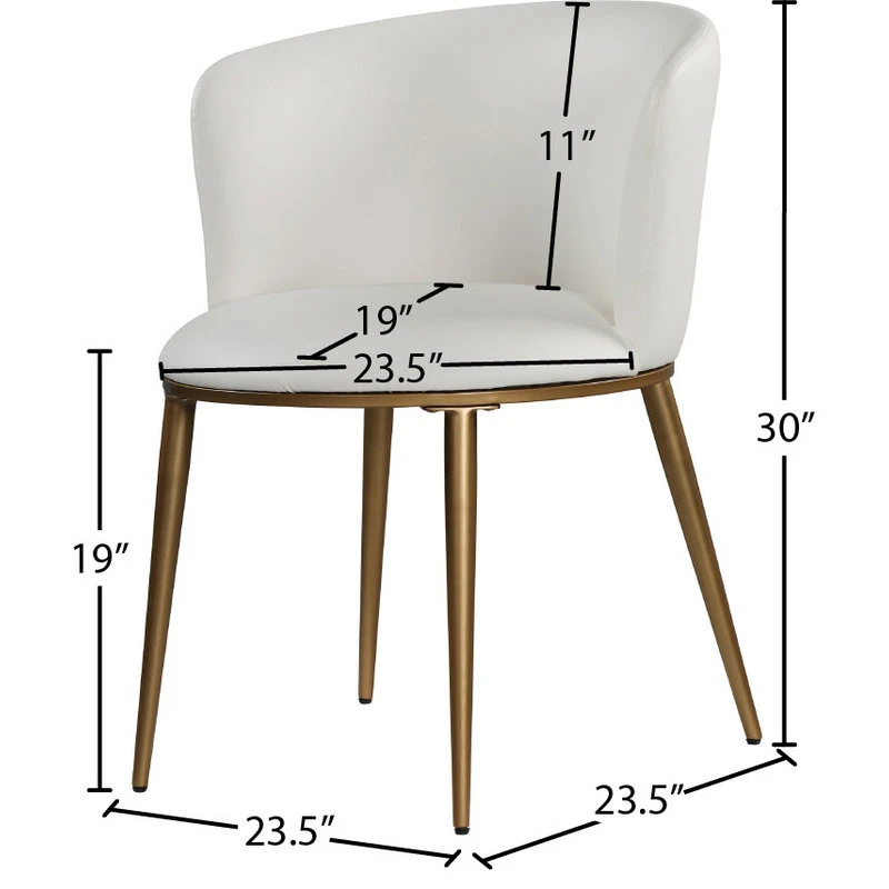 MOD The Almar Dining Chair, White And Brushed Gold, Faux Leather And Iron, Set Of 2 12 MOD The Almar Dining Chair, White And Brushed Gold, Faux Leather And Iron, Set Of 2 - Image 10