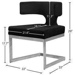 MOD The Eve Dining Chair, Black And Chrome, Velvet And Metal -abbyson shop ce51703f02741893 0782 w800 h800 b1 p0