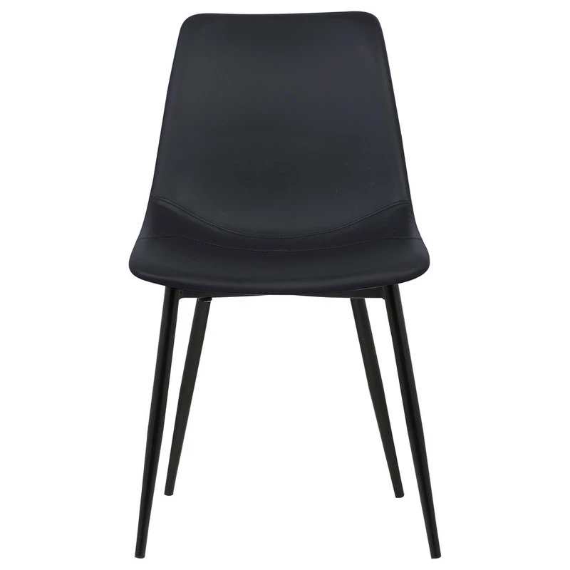Armen Living Monte Contemporary Dining Chair With Black Powder Coated Metal Legs, Black 5 Armen Living Monte Contemporary Dining Chair With Black Powder Coated Metal Legs, Black - Image 3