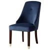 MOD The Grand Dining Chair, Set Of 2, Navy Blue Velvet/Goldtone