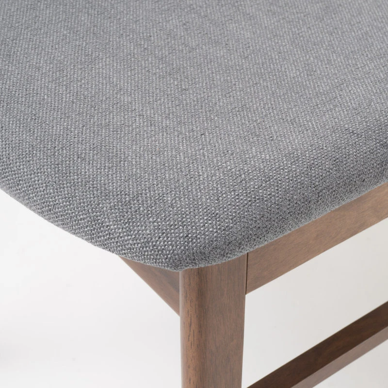 GDFStudio GDF Studio Lucille Fabric/ Wood Finish Dining Chair, Set Of 2, Dark Gray/Walnut 11 GDFStudio GDF Studio Lucille Fabric/ Wood Finish Dining Chair, Set Of 2, Dark Gray/Walnut - Image 9