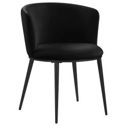 Meridian Furniture Skylar Dining Chair, Set Of 2, Black Velvet, Matte Black Iron Legs -abbyson shop d061b892027415eb 3408 w800 h800 b1 p0