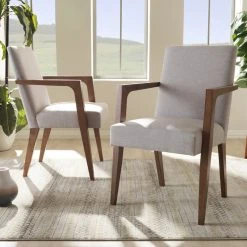 Baxton Studio Andrea Mid-Century Modern Grayish Beige Upholstered Wooden Armchair, Set Of 2 9 Baxton Studio Andrea Mid-Century Modern Grayish Beige Upholstered Wooden Armchair, Set Of 2 -abbyson shop d1b1b1c80949a222 0347 w800 h800 b0 p0