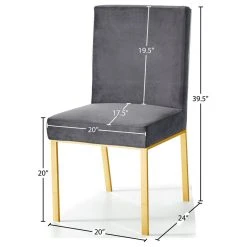 MOD The Weaver Dining Chair, Gray, Velvet, Gold Base Set Of 2 -abbyson shop d2017ad502740e1b 1314 w800 h800 b1 p0