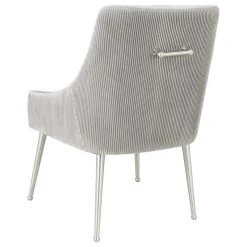 TOV Furniture Beatrix Pleated Light Grey Velvet Side Chair - Silver Legs - Light Grey -abbyson shop d2510a310ddd2b4b 3884 w800 h800 b1 p0