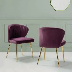 MOD The Audrey Dining Chair, Velvet, Set Of 2, Purple -abbyson shop d291d59c0059237b 9629 w800 h800 b0 p0