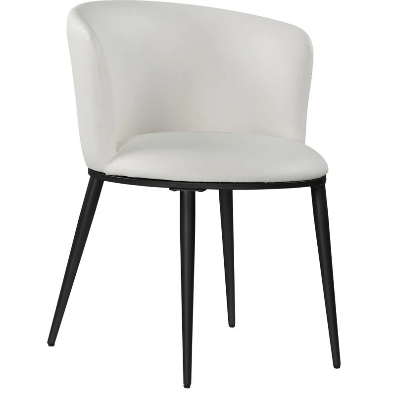 Meridian Furniture Skylar Dining Chair, Set Of 2, White Faux Leather, Matte Black Iron Legs 8 Meridian Furniture Skylar Dining Chair, Set Of 2, White Faux Leather, Matte Black Iron Legs - Image 6