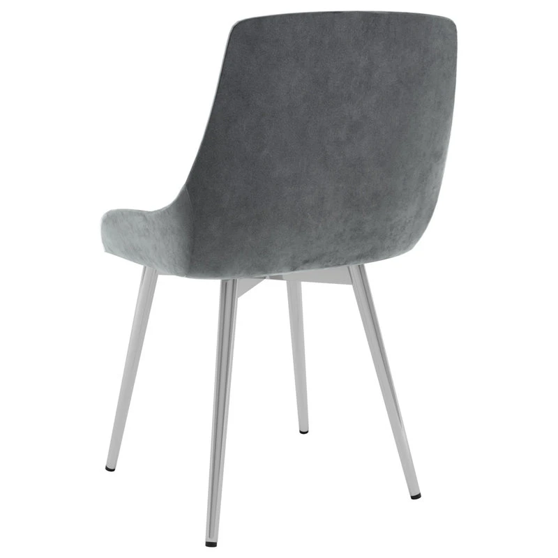 WHI Set Of 2 Upholstered Side Chair, Light Gray 4 WHI Set Of 2 Upholstered Side Chair, Light Gray - Image 2