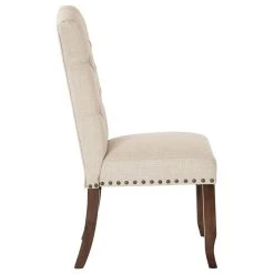 Office Star Products Jessica Tufted Dining Chair, Linen Fabric With Bronze Nailheads And Coffee Legs -abbyson shop d421308b08fdd490 2155 w800 h800 b1 p0
