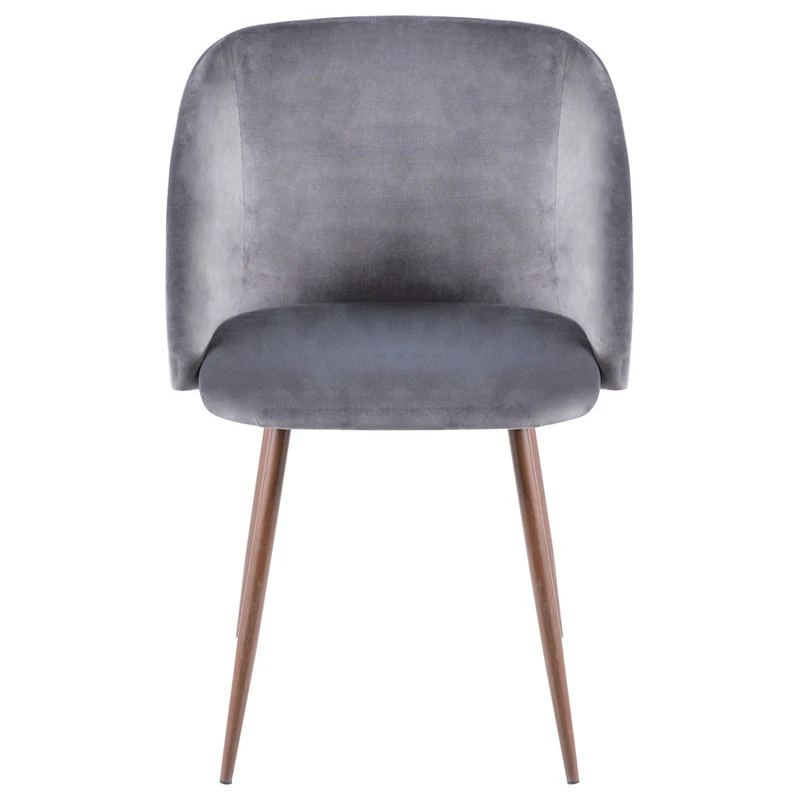 LumiSource Fran Dining Chair, Walnut And Blue Velvet, Set Of 2, Walnut And Gra 5 LumiSource Fran Dining Chair, Walnut And Blue Velvet, Set Of 2, Walnut And Gra - Image 3