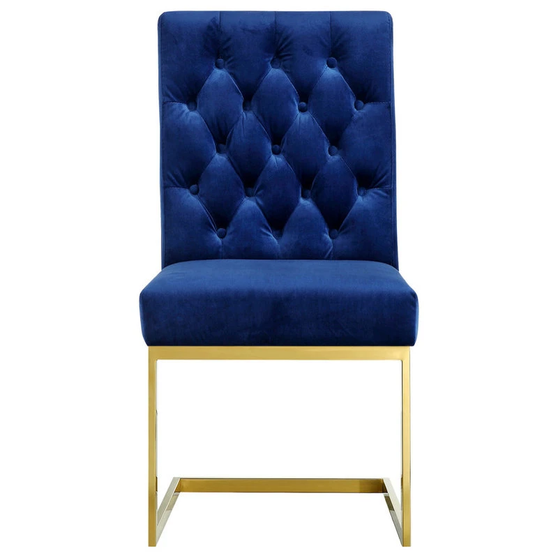 Meridian Furniture Cameron Velvet Dining Chair, Set Of 2, Navy 6 Meridian Furniture Cameron Velvet Dining Chair, Set Of 2, Navy - Image 4
