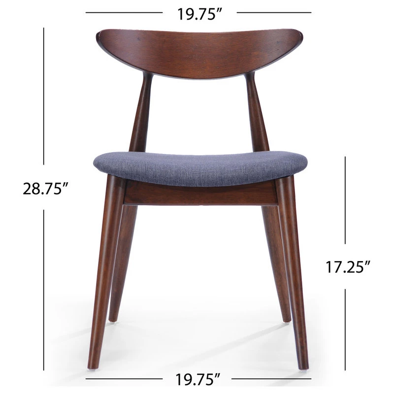 GDFStudio GDF Studio Issaic Mid Century Design Wood Dining Chairs, Set Of 2, Charcoal/Waln 5 GDFStudio GDF Studio Issaic Mid Century Design Wood Dining Chairs, Set Of 2, Charcoal/Waln - Image 3