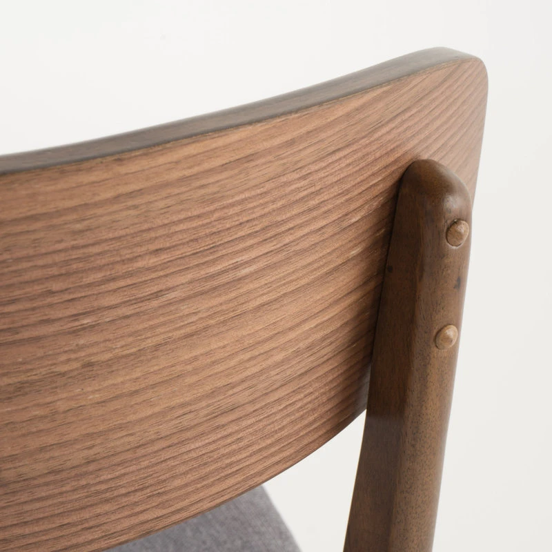 GDFStudio GDF Studio Lucille Fabric/ Wood Finish Dining Chair, Set Of 2, Dark Gray/Walnut 10 GDFStudio GDF Studio Lucille Fabric/ Wood Finish Dining Chair, Set Of 2, Dark Gray/Walnut - Image 8