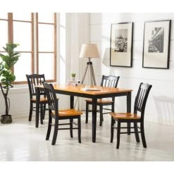 Boraam Industries, Inc. Boraam Shaker Dining Chair In Black And Oak (Set Of Two) -abbyson shop d8b161640238adc0 8426 w800 h800 b0 p0