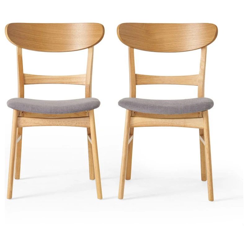 GDFStudio GDF Studio Helen Mid Century Dining Chair, Set Of 2, Dark Gray/Natural Oak 3 GDFStudio GDF Studio Helen Mid Century Dining Chair, Set Of 2, Dark Gray/Natural Oak