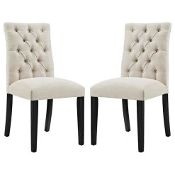 Modway Duchess Fabric Set Of 2 Dining Chair With Beige Finish EEI-3474-BEI