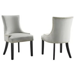 Modway Marquis Performance Velvet Dining Chairs, Set Of 2, Light Gray