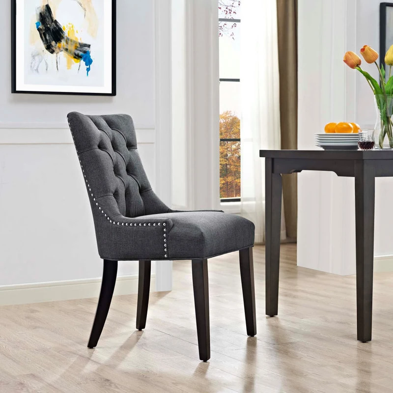 LexMod Regent Upholstered Fabric Dining Chair, Gray 7 LexMod Regent Upholstered Fabric Dining Chair, Gray - Image 5