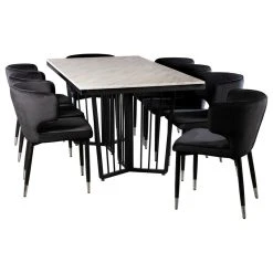 MOD The Rhea Dining Chair, Velvet, Set Of 2, Black/Silver -abbyson shop dcd152c1015dfa72 3254 w800 h800 b1 p0