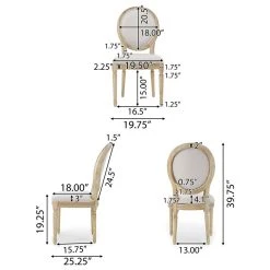 GDFStudio Jerome French Country Dining Chairs, Set Of 4, Beige/Natural, Fabric, Rubberwood -abbyson shop dd0104ab037d854c 9487 w800 h800 b1 p0