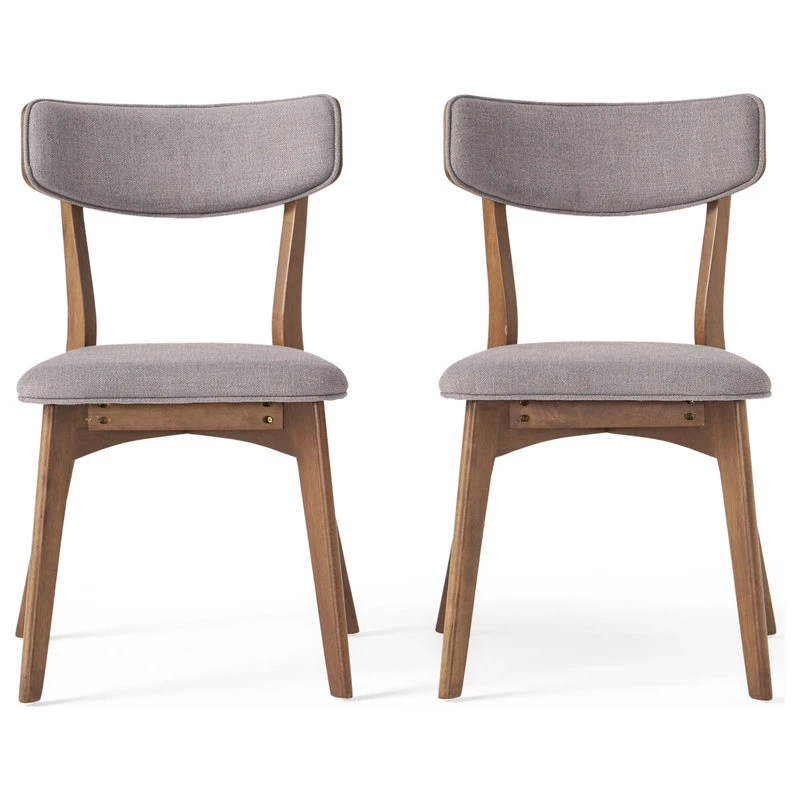 GDFStudio GDF Studio Caleb Mid-Century Walnut Finished Frame Dining Chairs, Set Of 2, Dark Gray 3 GDFStudio GDF Studio Caleb Mid-Century Walnut Finished Frame Dining Chairs, Set Of 2, Dark Gray