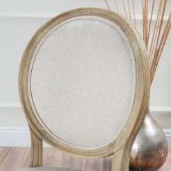 GDFStudio GDF Studio Phinnaeus French Country Fabric Dining Chairs (Set Of 2), Griege/Natural -abbyson shop dda1a7c9019ca975 3548 w800 h800 b0 p0