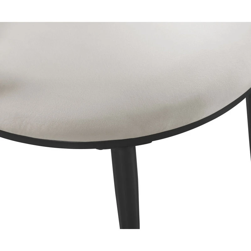 Meridian Furniture Skylar Dining Chair, Set Of 2, Cream Velvet, Matte Black Iron Legs 9 Meridian Furniture Skylar Dining Chair, Set Of 2, Cream Velvet, Matte Black Iron Legs - Image 7