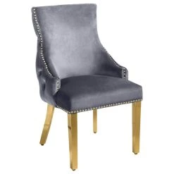 MOD The Sovereign Dining Chair, Gray, Velvet, Set Of 2 -abbyson shop df013f440f341d06 0747 w800 h800 b1 p0