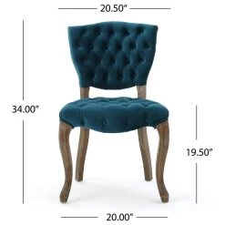 GDFStudio GDF Studio Elizabeth Tufted New Velvet Fabric Dining Chairs, Set Of 2, Dark Teal -abbyson shop df514ad701de55f2 1222 w800 h800 b1 p0