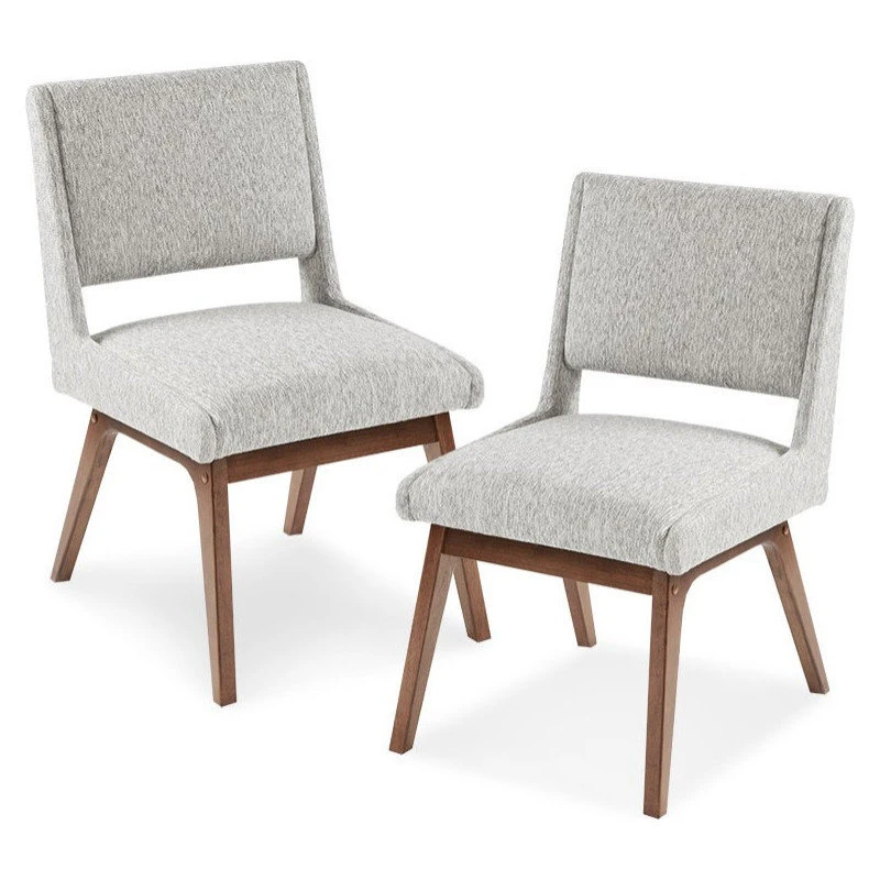 Olliix The Sevan Dining Chair, Light Gray, Polyester, Set Of 2 4 Olliix The Sevan Dining Chair, Light Gray, Polyester, Set Of 2 - Image 2