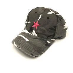 Haute Shore Boardwalk Baseball Cap Gray Camo/Pink Star
