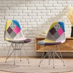 GDFStudio GDF Studio Cassius Multi-Color Patchwork Fabric Chairs, Set Of 2 -abbyson shop e05111b90389aca4 7236 w800 h800 b0 p0