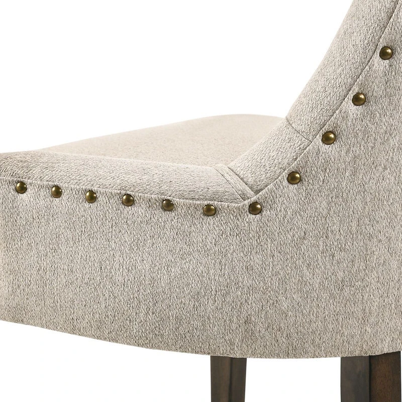 Acme Furniture Farren Side Chair, Beige Fabric And Espresso Finish 7 Acme Furniture Farren Side Chair, Beige Fabric And Espresso Finish - Image 5