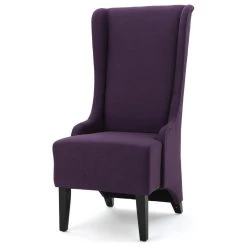 GDFStudio GDF Studio Sheldon Traditional Design High Back Fabric Dining Chair, Plum