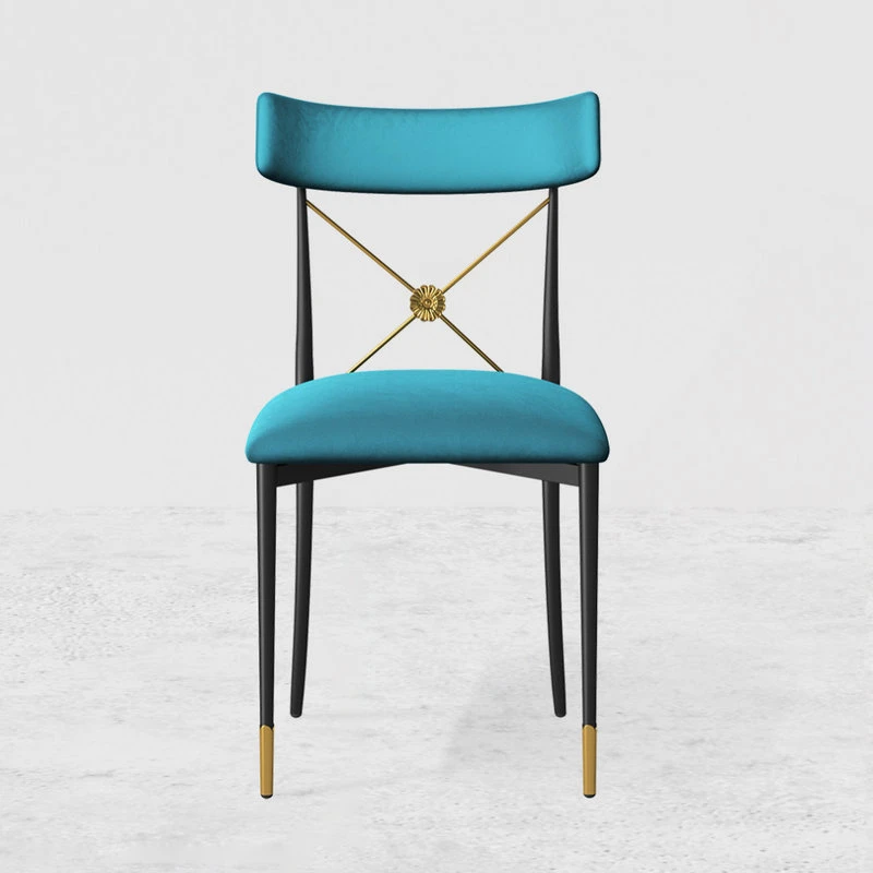HOMARY Blue Empire Style Upholstered Cross Back Green Side Chair Dining Chair 13 HOMARY Blue Empire Style Upholstered Cross Back Green Side Chair Dining Chair - Image 11