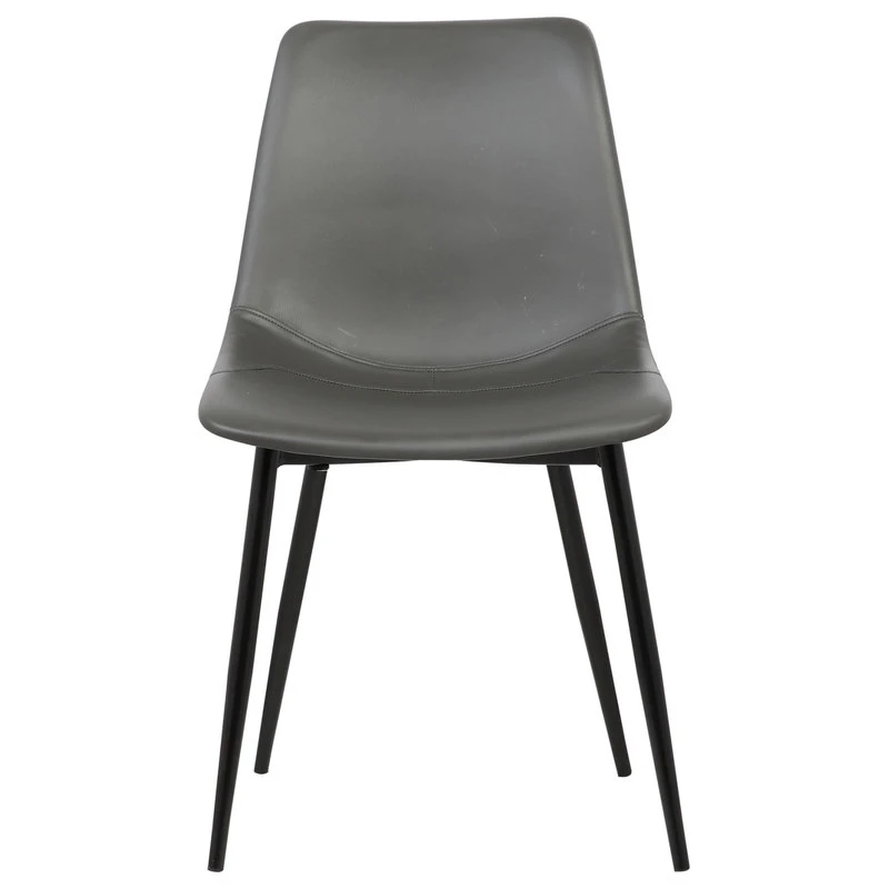 Armen Living Monte Contemporary Dining Chair With Black Powder Coated Metal Legs, Gray 3 Armen Living Monte Contemporary Dining Chair With Black Powder Coated Metal Legs, Gray
