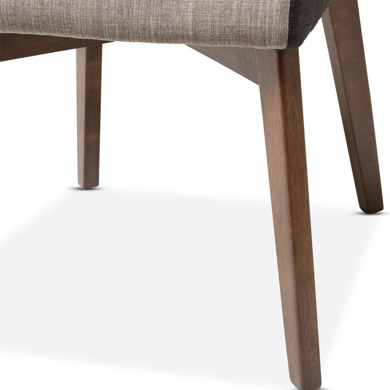 Baxton Studio Kimberly Beige And Brown Fabric Set Of 2 Dining Chair 7 Baxton Studio Kimberly Beige And Brown Fabric Set Of 2 Dining Chair - Image 5