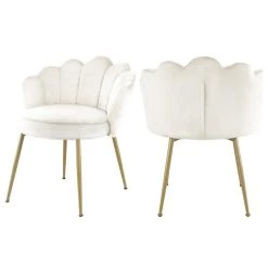 MOD The Perla Dining Chair, Cream, Velvet, Set Of 2