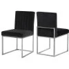 MOD The Dice Dining Chair, Black, Velvet, Chrome Base, Set Of 2 -abbyson shop e3518550027411c4 0766 w800 h800 b1 p0