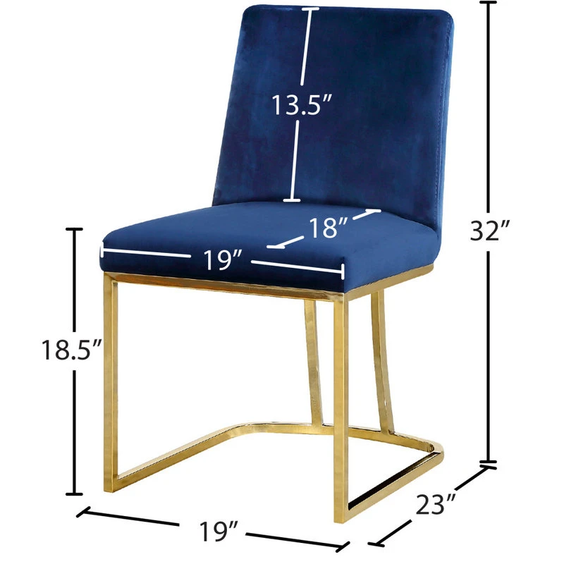 MOD The Josephine Velvet Dining Chair, Navy And Gold, Set Of 2 9 MOD The Josephine Velvet Dining Chair, Navy And Gold, Set Of 2 - Image 7