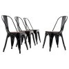 Belleze Wood Seat Metal Dining Chairs, Set Of 4, Black -abbyson shop e4510f1d0b564124 9861 w800 h800 b1 p0