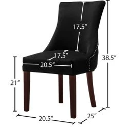 MOD The Splendor Dining Chair, Black, Velvet, Set Of 2 -abbyson shop e4e1389b032dfd56 0746 w800 h800 b1 p0