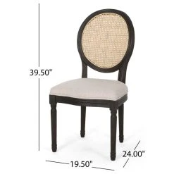 GDFStudio Laney Wooden Dining Chairs With Beige Cushions, Set Of 2, Beige/Natural -abbyson shop e59151bb0f931e8a 3708 w800 h800 b1 p0