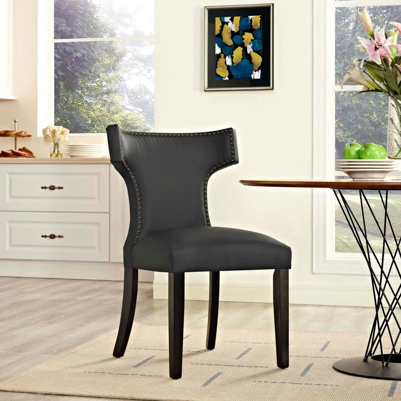Modway Curve Vinyl Dining Chair EEI-2220-BLK 7 Modway Curve Vinyl Dining Chair EEI-2220-BLK - Image 5