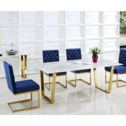 Meridian Furniture Cameron Velvet Dining Chair, Set Of 2, Navy 13 Meridian Furniture Cameron Velvet Dining Chair, Set Of 2, Navy -abbyson shop e6115d600274143a 4880 w800 h800 b0 p0
